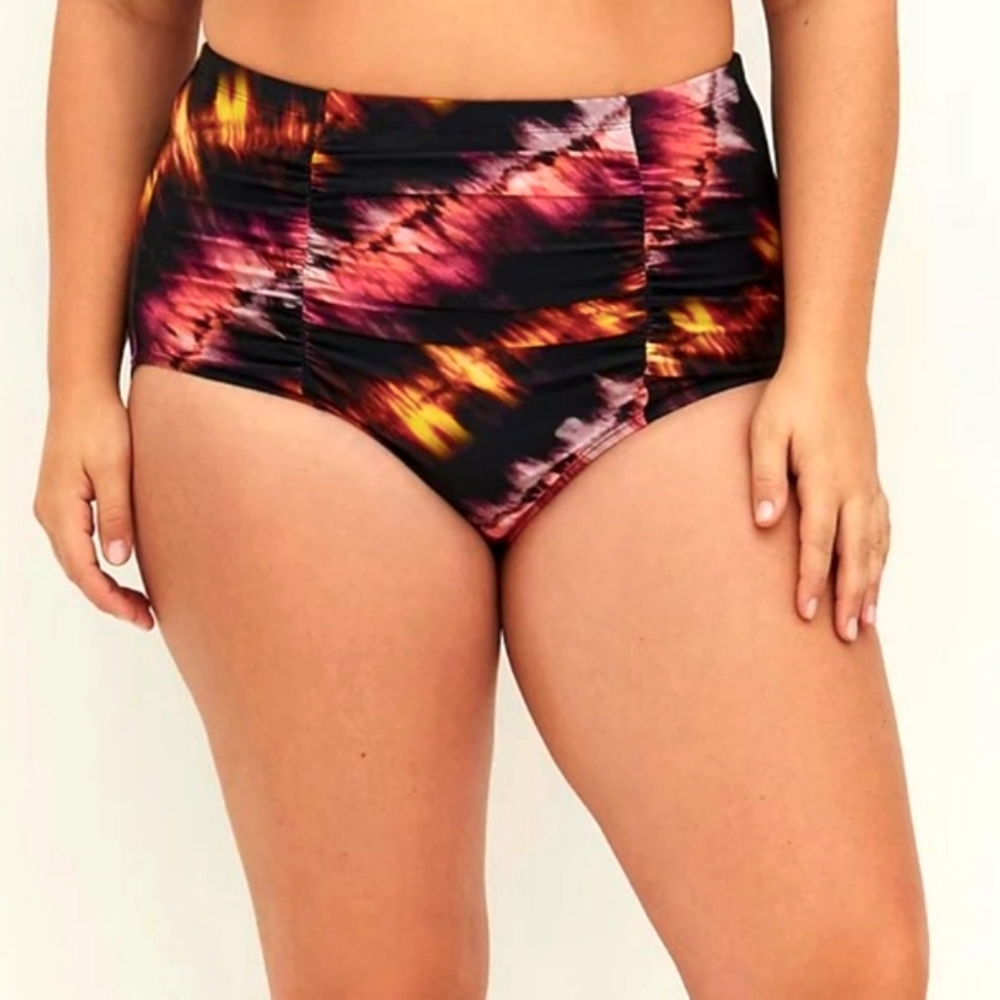 ❤️NWT TORRID SWIM BOTTOM - TIE-DYE - HIGH WAIST BRIEF - PLUS SIZE 2X